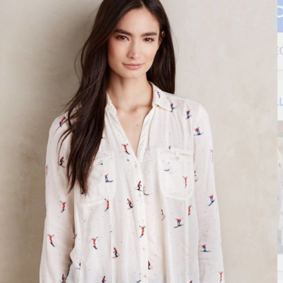 Anthropologie Tops - Anthropologie Maeve Conversationalist Ski Blouse